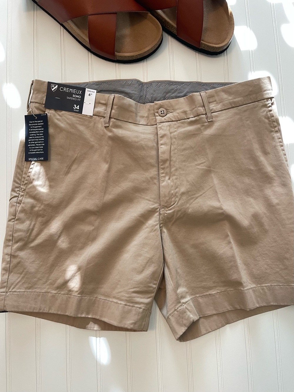 Daniel Cremieux Tan Chino Shorts - Picture 2 of 3